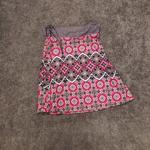 Pink and Brown Print Skirt